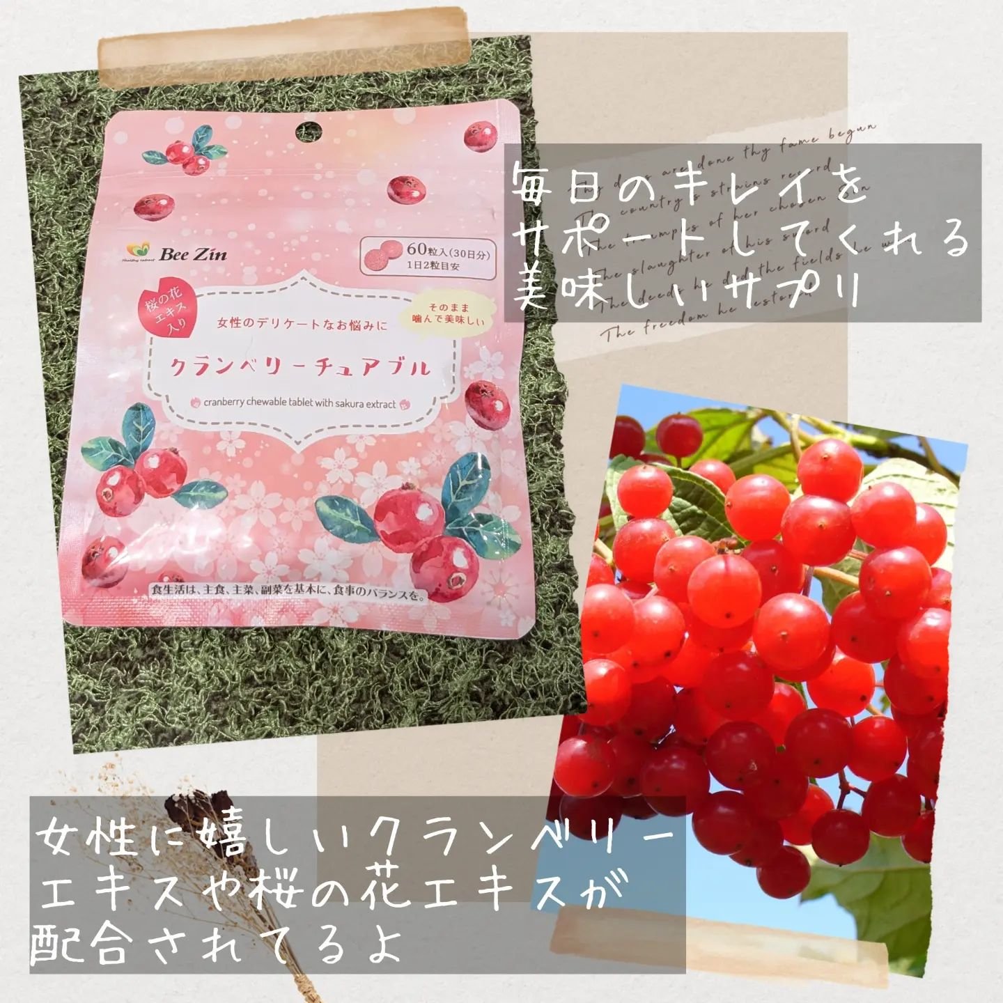 クランベリーチュアブル/Bee Zin/健康サプリメントを使ったクチコミ（2枚目）