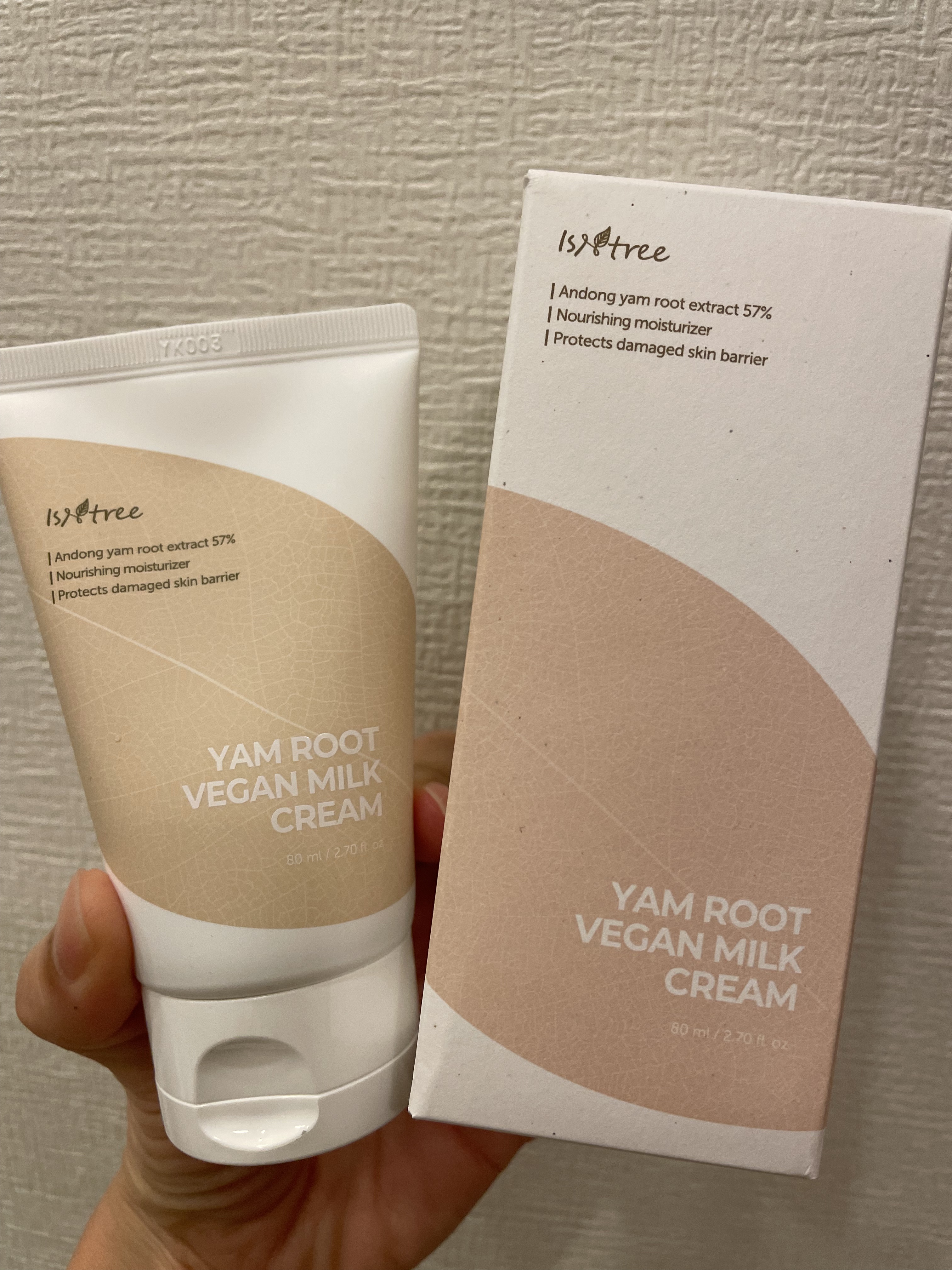 Yam Rootビーガンミルククリーム/Isntree/フェイスクリームを使ったクチコミ（3枚目）