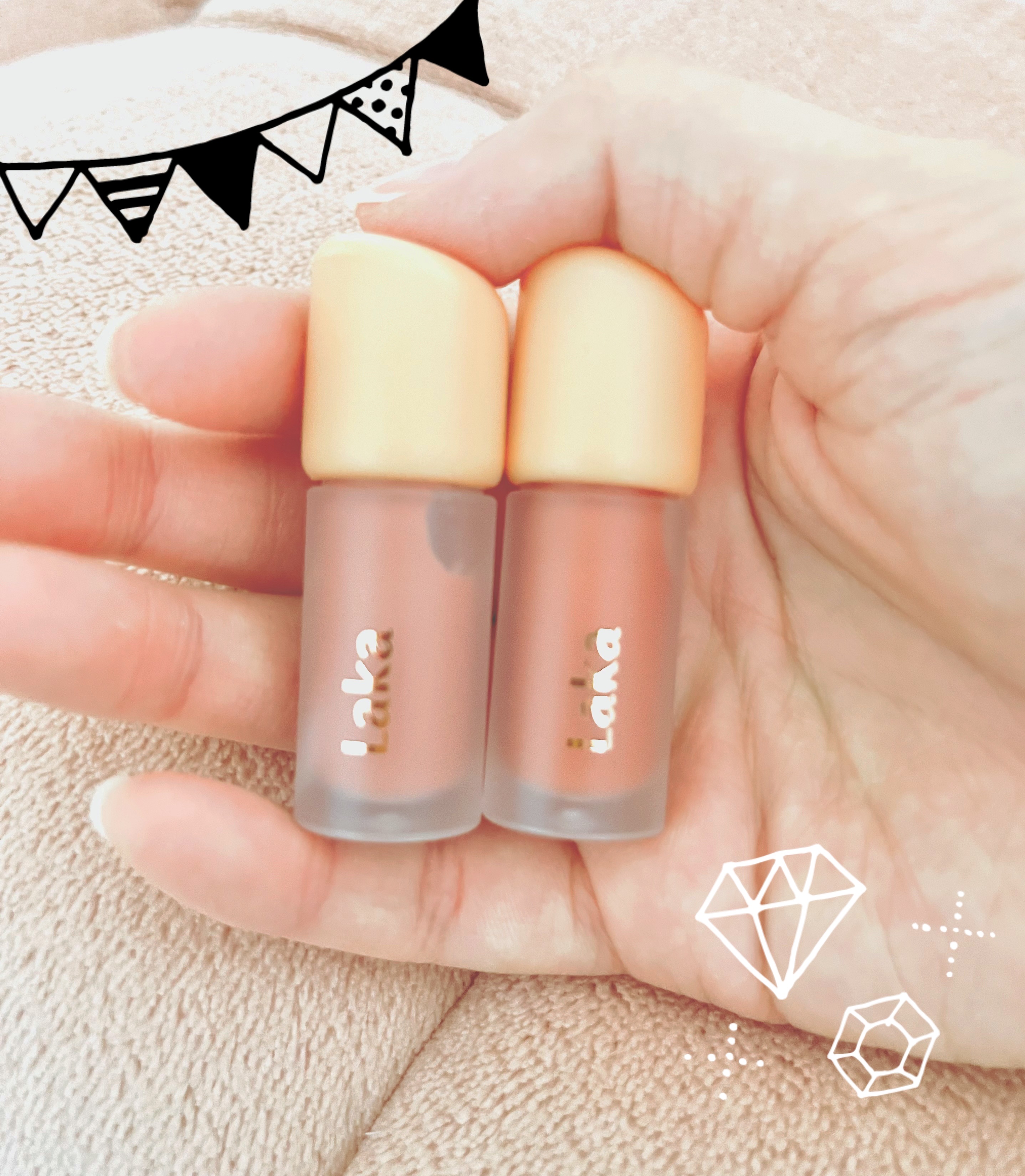 フルーティーグラムティント ミニデュオ #スプリングトーンエディション/Laka/リップティントを使ったクチコミ（1枚目）