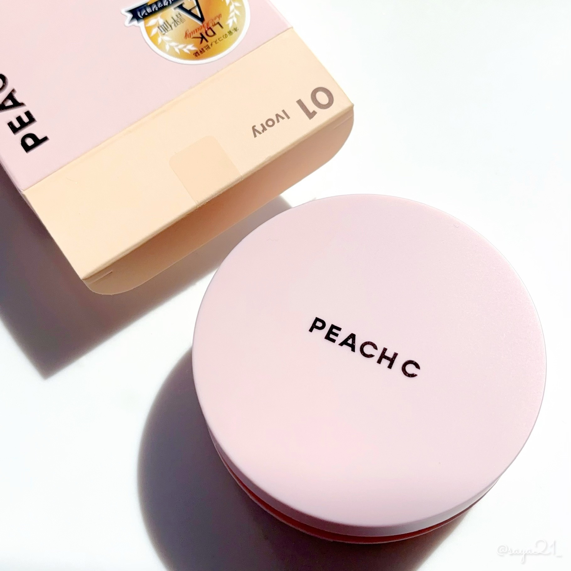 ピーチC フォーカスオン エアーベルベットクッション 01 アイボリー/Peach C/クッションファンデーションを使ったクチコミ（1枚目）