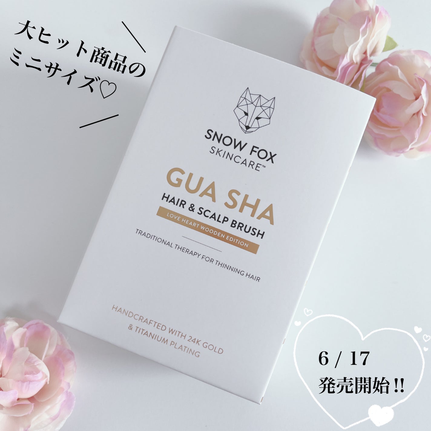 プレミアム FOX カッサ ウッド ミニハート ヘアブラシ/SNOW FOX SKINCARE/ヘアブラシを使ったクチコミ(1枚目)
