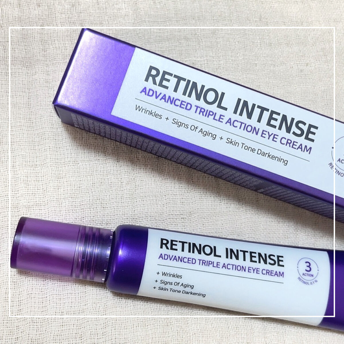 .
.
\ レチノール濃度0.1%でも使いやすい /
🖇SOME BY MI
　レチノールインテンシブ アドバンスド
　トリプルアクションアイクリーム

┈┈┈┈┈┈┈Product details. 
☑︎30ml 2350円（税込）Q