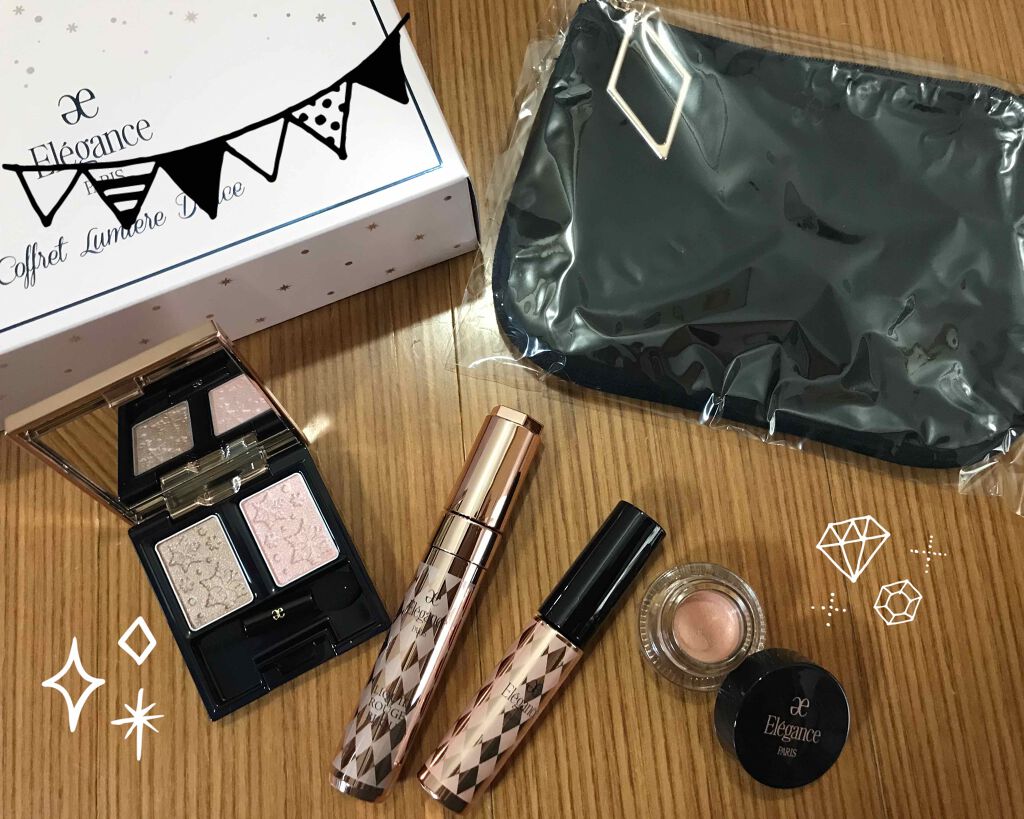 Elégance コフレ ルミエール ドゥースのクチコミ「2020ホリデーコスメ第７弾❣️
おはようございます😃

今日は長男の授業参観の為お休みです♪.....」（1枚目）