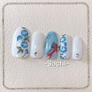 At サロンネイルエナメル Art Collectionを使った口コミ 朝顔 金魚の夏ネイル やり方は画像を参考 By Sachi 乾燥肌 Lips