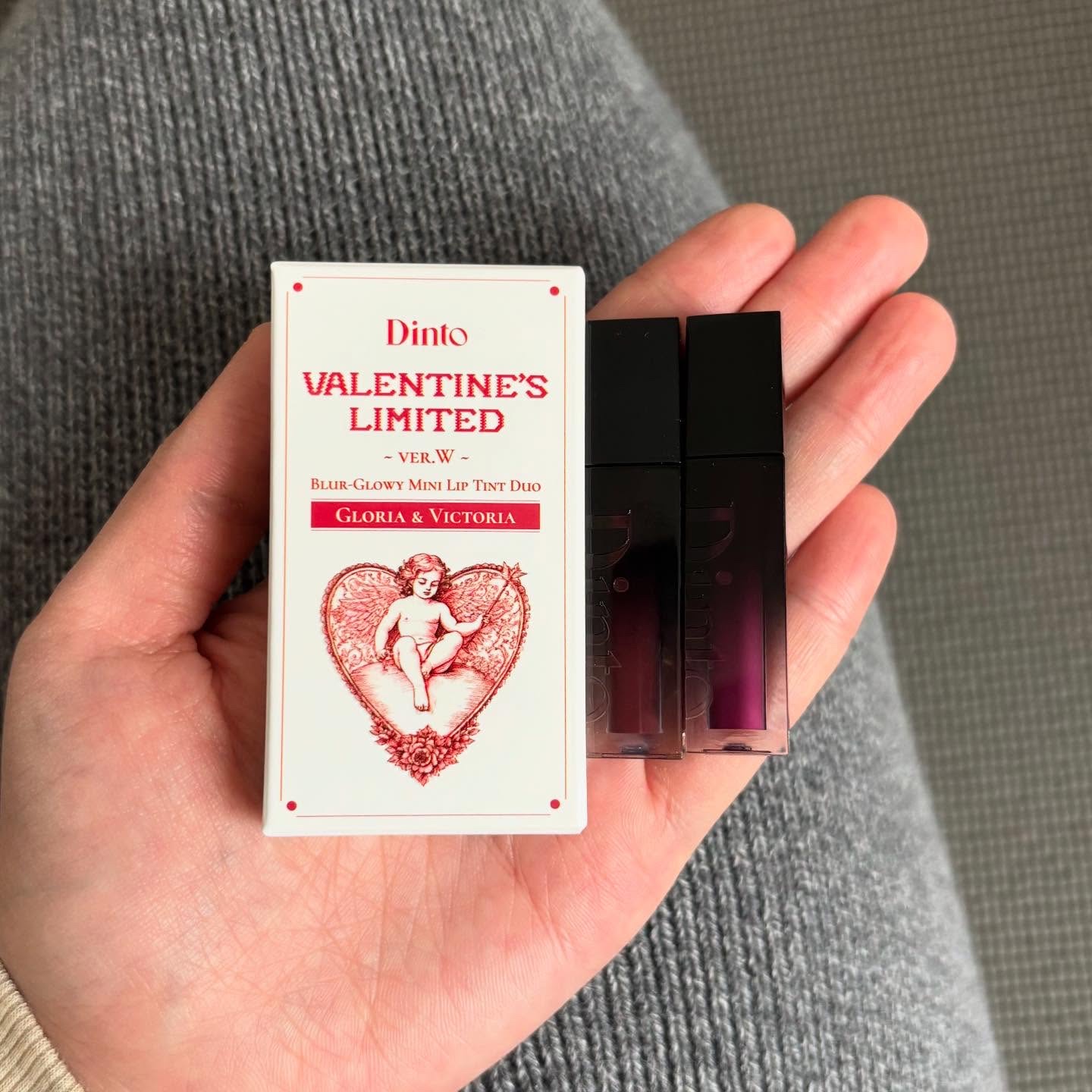 [バレンタインリミテッド]ブラーグローイミニリップティントデュオ/Dinto/リップティントを使ったクチコミ（2枚目）