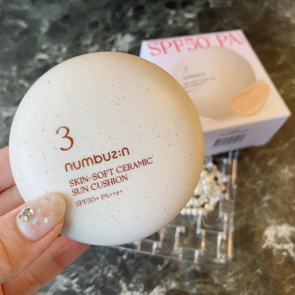 3番 ノーファンデ陶器肌トーンアップクッション/numbuzin/クッションファンデーションを使ったクチコミ(2枚目)