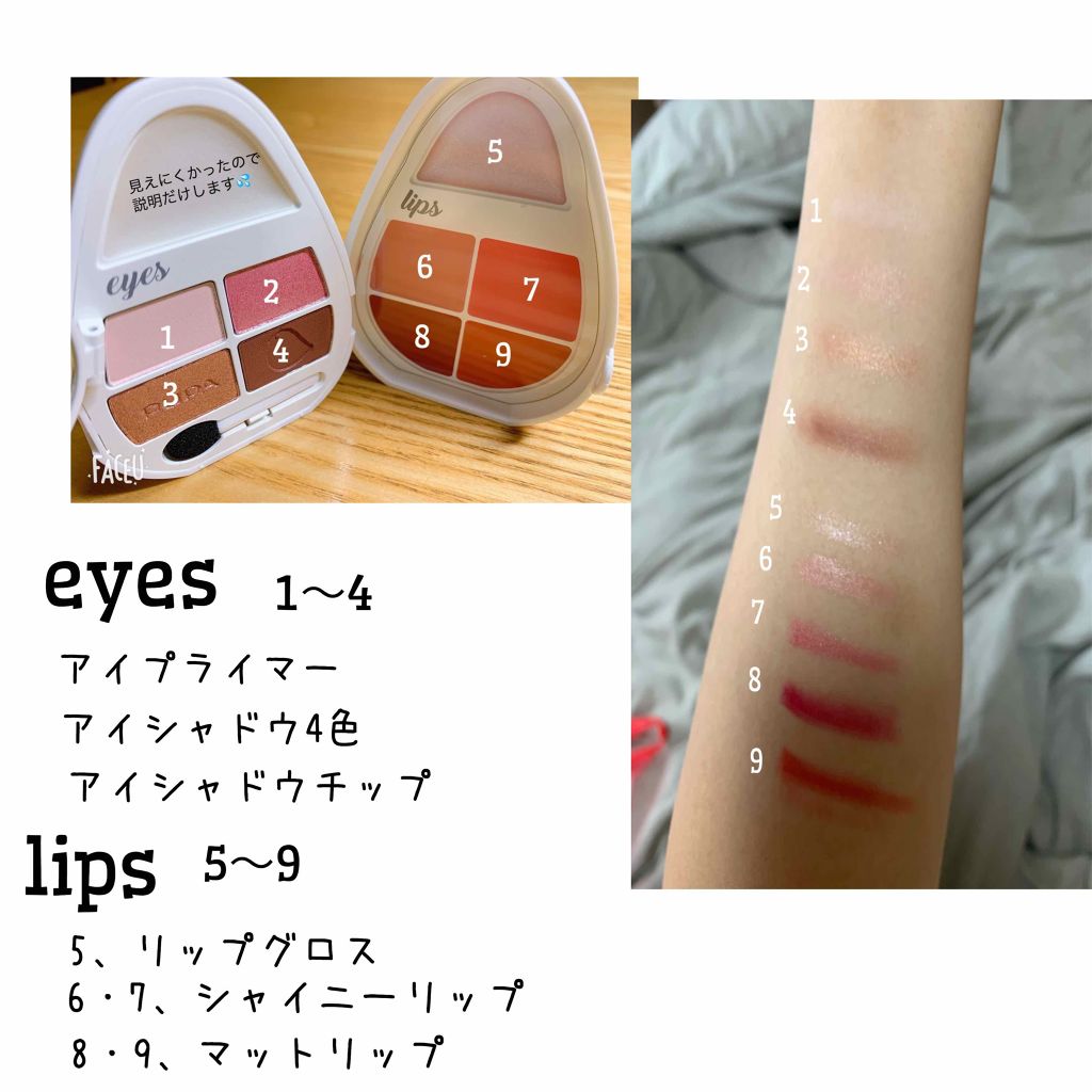 PUPA★BIRD2  リップ&シャドウパレッド/PUPA/マルチパレットを使ったクチコミ（2枚目）