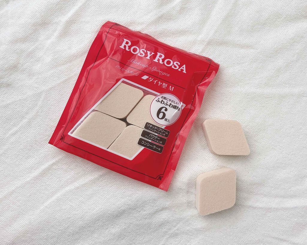 バリュースポンジ ダイヤ型 タイプM 6P/ロージーローザ/パフ・スポンジを使ったクチコミ(1枚目)