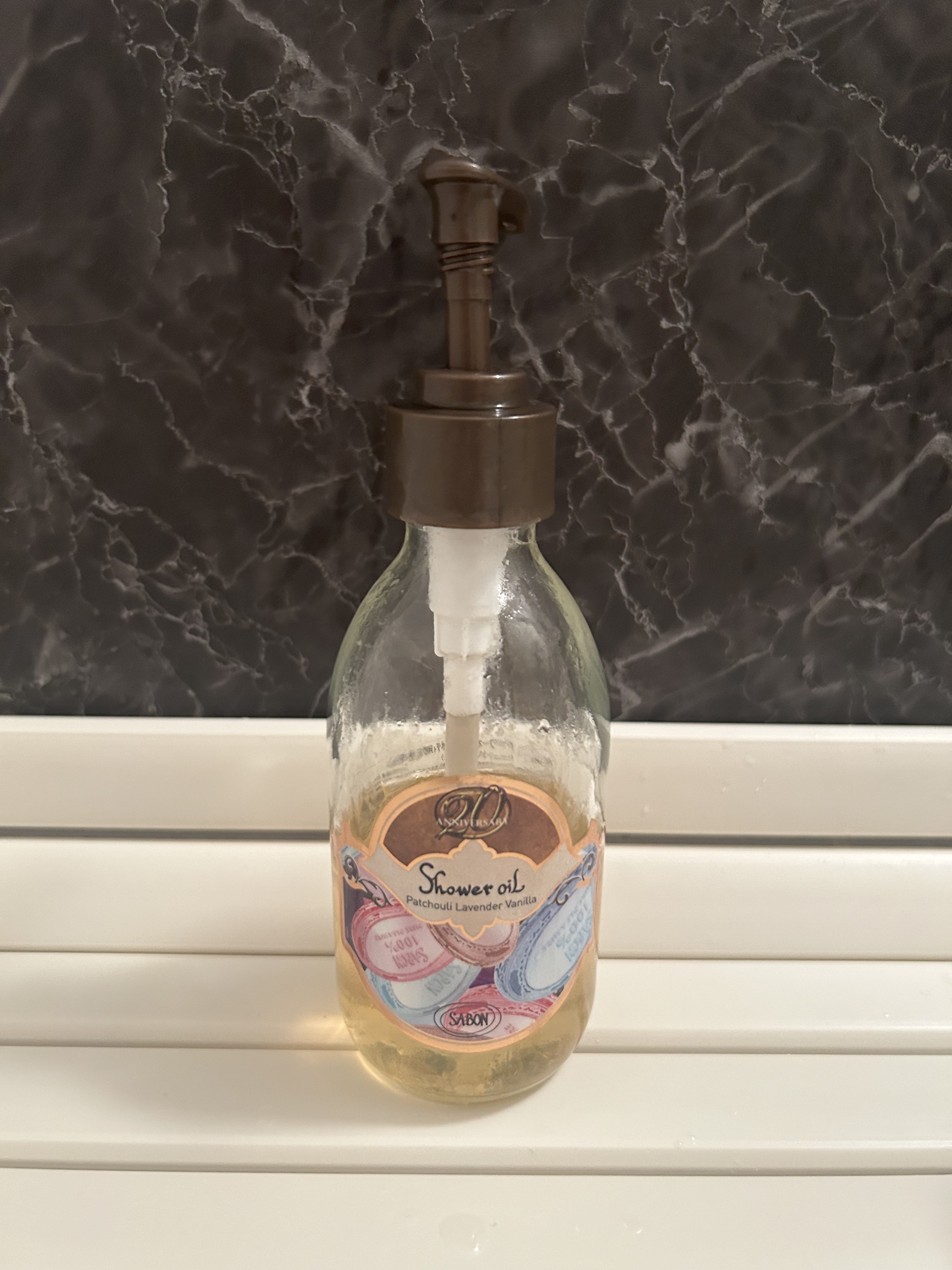  シャワーオイル パチュリ・ラベンダー・バニラ 300ml/SABON/ボディソープを使ったクチコミ（1枚目）