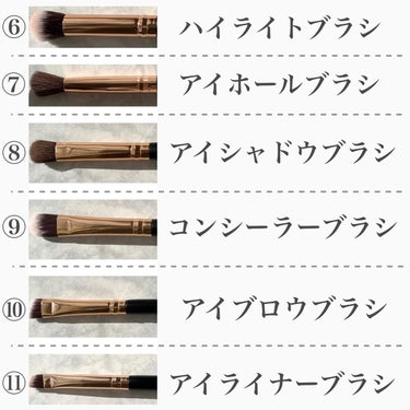 貴族のゴールド メイクブラシ11本セット 化粧ポーチ付き/SIXPLUS/メイクブラシを使ったクチコミ（3枚目）