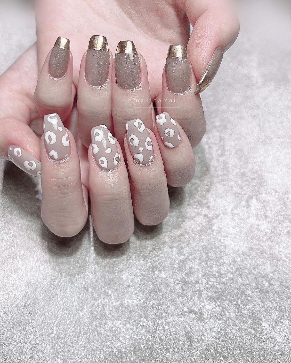 mauloa_nail on LIPS 「・レオパードとミラーフレンチ♡いつもありがとうございますっ😌🫶..」(1枚目)