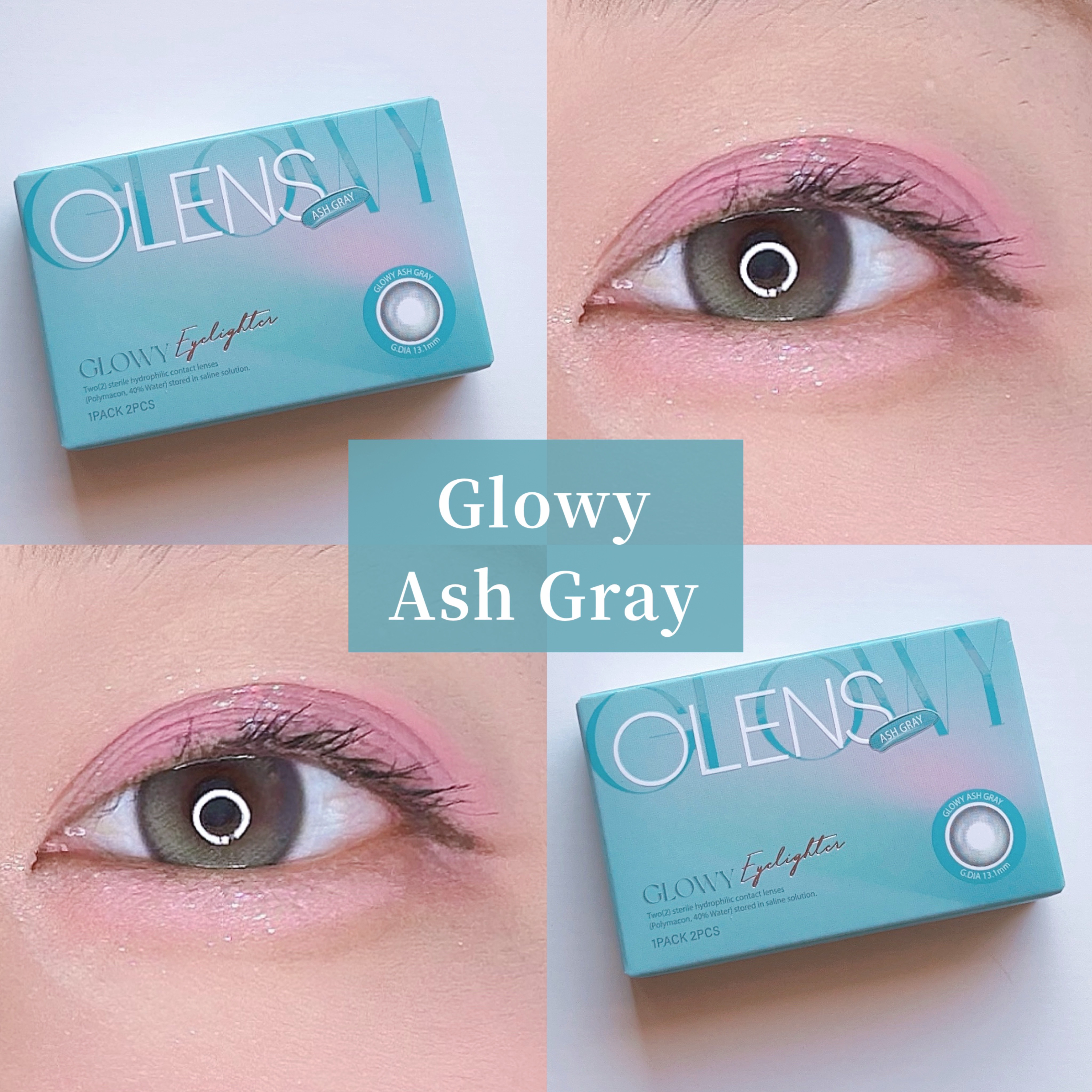 Eyelighter Glowy 1Month アッシュグレー/OLENS/カラーコンタクトレンズを使ったクチコミ（1枚目）