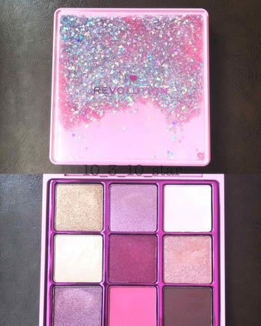 MAKEUP REVOLUTION I Heart Revolution Glitter Paletteのクチコミ「❖4枚目音楽流れますご注意ください

I♡Revolution  グリッターパレット

One.....」（2枚目）