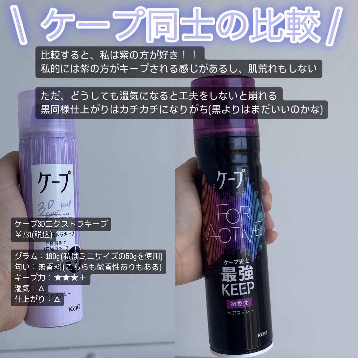 あなたはどっち派？VO5・ケープのヘアスプレーを徹底比較！ - ケープ