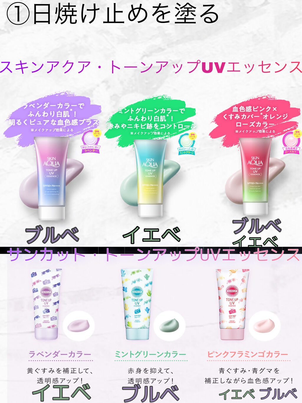 トーンアップUV エッセンス/サンカット®/日焼け止めローションを使ったクチコミ（3枚目）