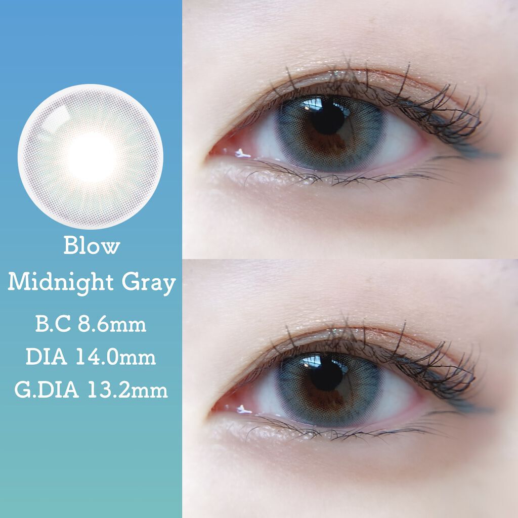 ブロー(Blow) ミッドナイトグレー(Midnight Gray)/OLOLA/カラーコンタクトレンズを使ったクチコミ（1枚目）