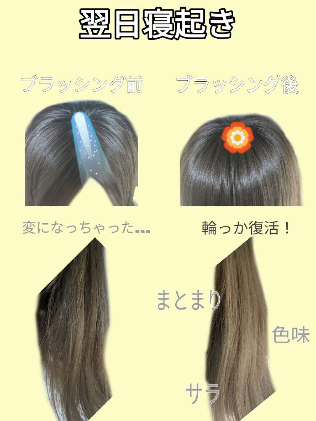 つやつや天然毛のミックスブラシ/マペペ/ヘアブラシを使ったクチコミ（3枚目）