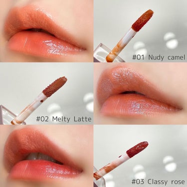 チュルンリップティント 03 Classy rose/hina cosmetics/リップグロスを使ったクチコミ（3枚目）