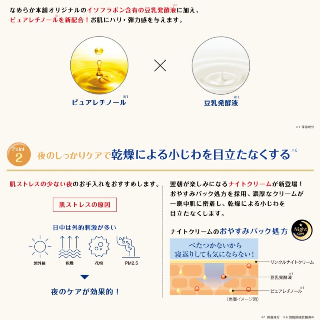 リンクルナイトクリーム/なめらか本舗/フェイスクリームを使ったクチコミ(2枚目)