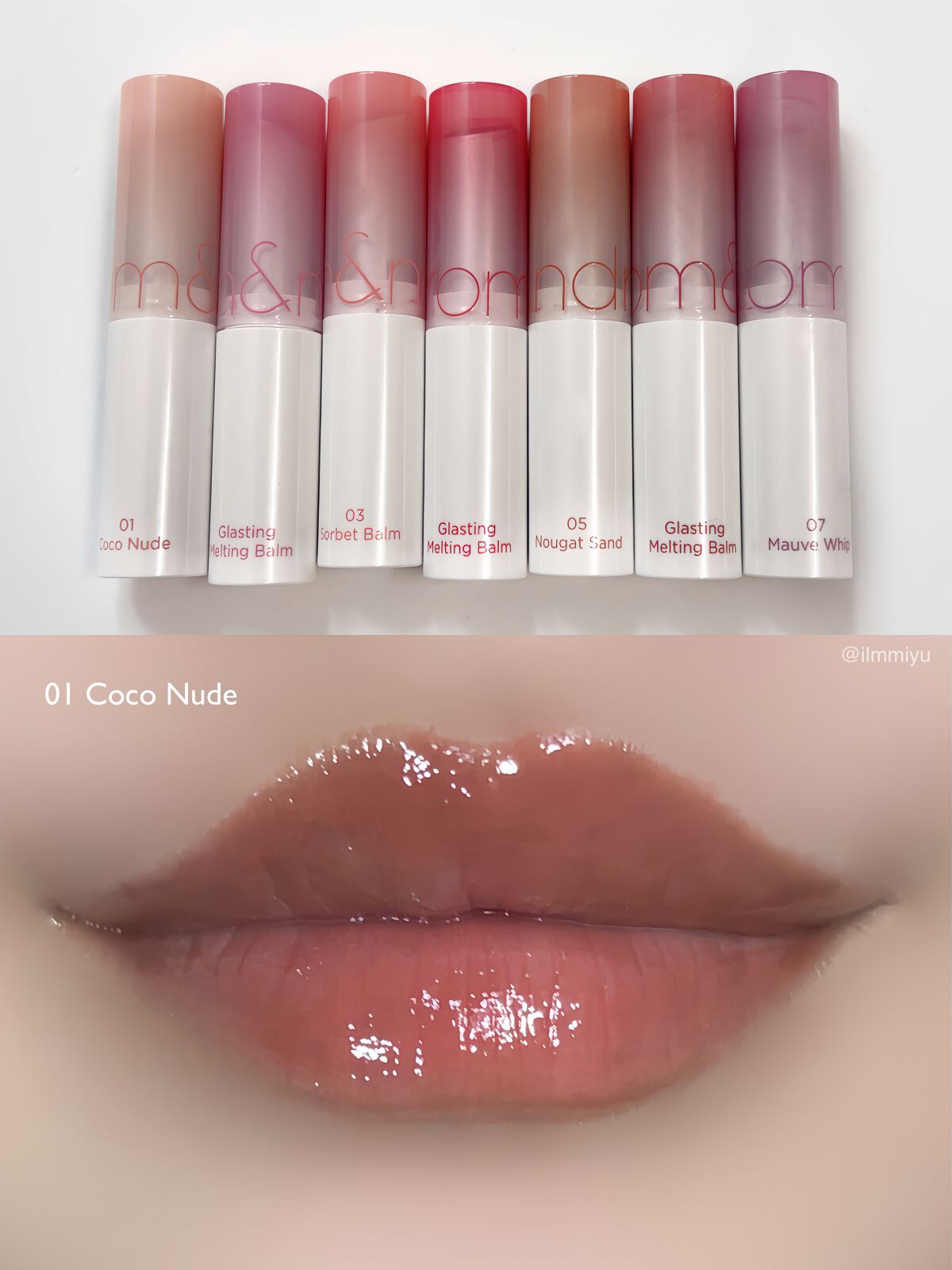 グラスティングメルティングバーム/rom&nd/リップバームを使ったクチコミ(3枚目)