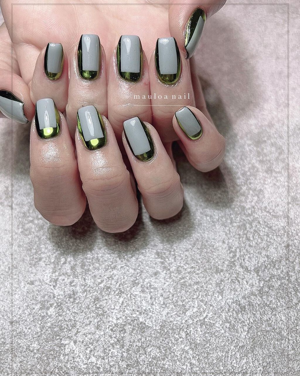 mauloa_nail on LIPS 「・ greenmirro💚💚・#ネイル#ネイルデザイン#カ..」(1枚目)