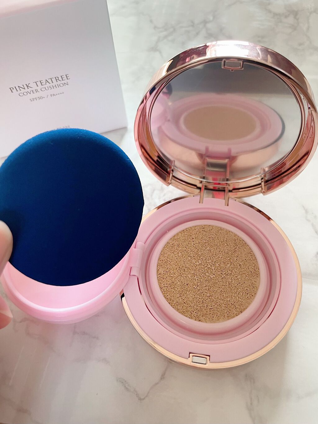 ピンクティーツリーカバークッション/APLIN/クッションファンデーションを使ったクチコミ(3枚目)