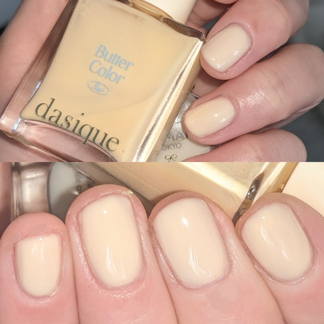 Butter Colorネイル🧈
春にやりたくなるバターカラーをやってみました！
色はかなり試行錯誤しました…むずかし🥹🥹

dasiqueのこのカラーはムラになりやすいし、ベタッとした印象になりがちなのでいい感じに仕上げるのにコツが