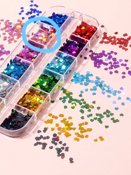 ハート型のスパンコール/SHEIN/ネイルチップ・パーツを使ったクチコミ(2枚目)