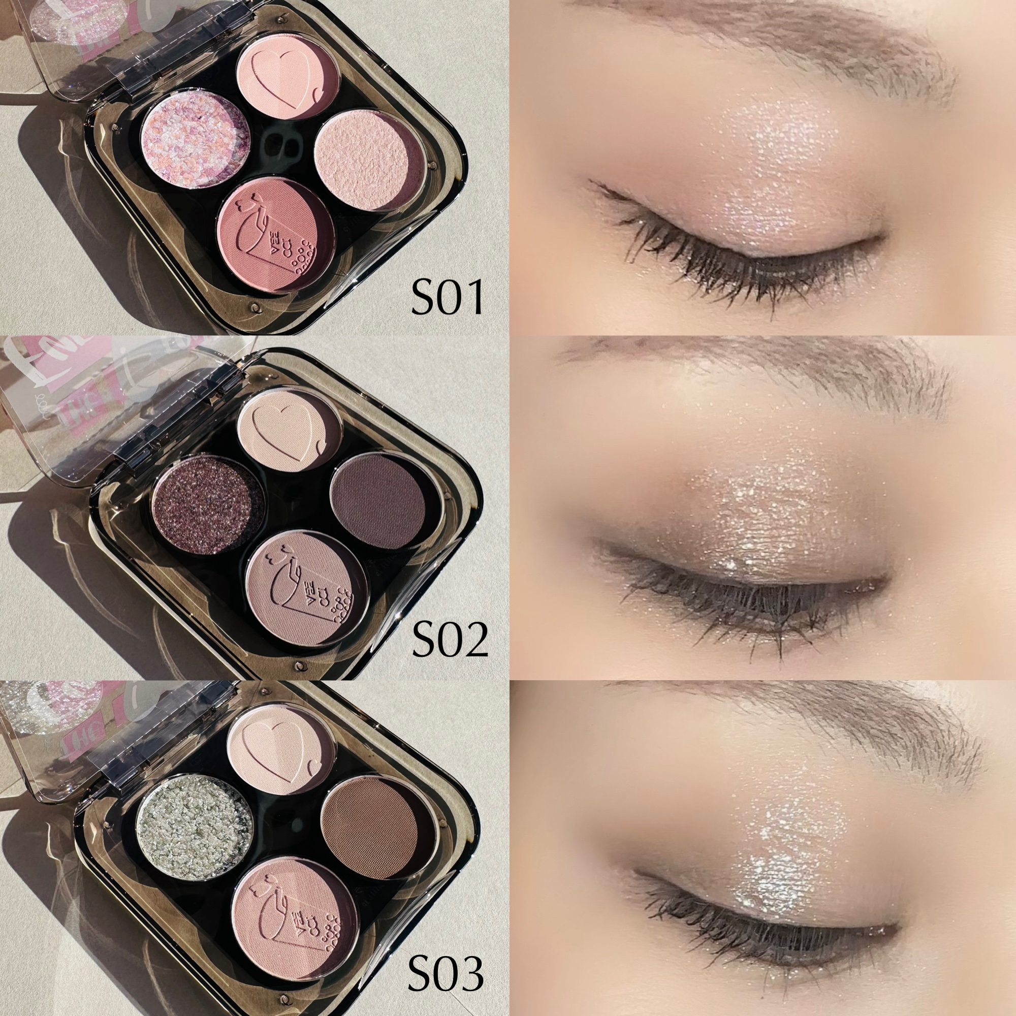 【春ちゃんママさん】ARTISTRY アイシャドウパレット 4色セット グレー スカーレットハートシリーズ4色アイシャドウ｜VEECCIを全色