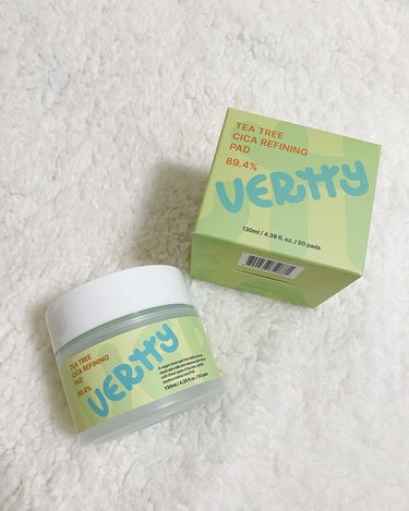 Vertty ティーツリー シカ89.4% リファイニングパッドのクチコミ「VERTTY
ティーツリーシカリファイニングパッド🌿
@papacos.jp 様よりお試しさせ.....」（1枚目）