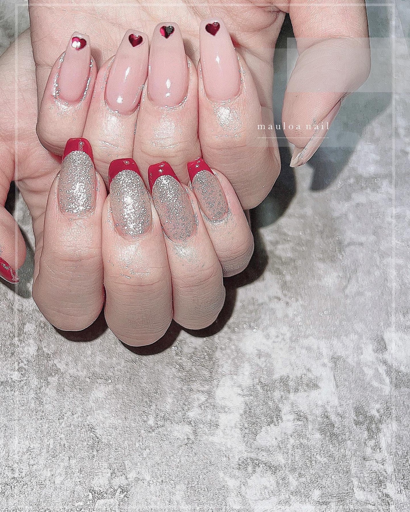 mauloa_nail on LIPS 「・ ハートがめちゃくちゃ人気☺️✨久々のご来店ありがとうござい..」(1枚目)