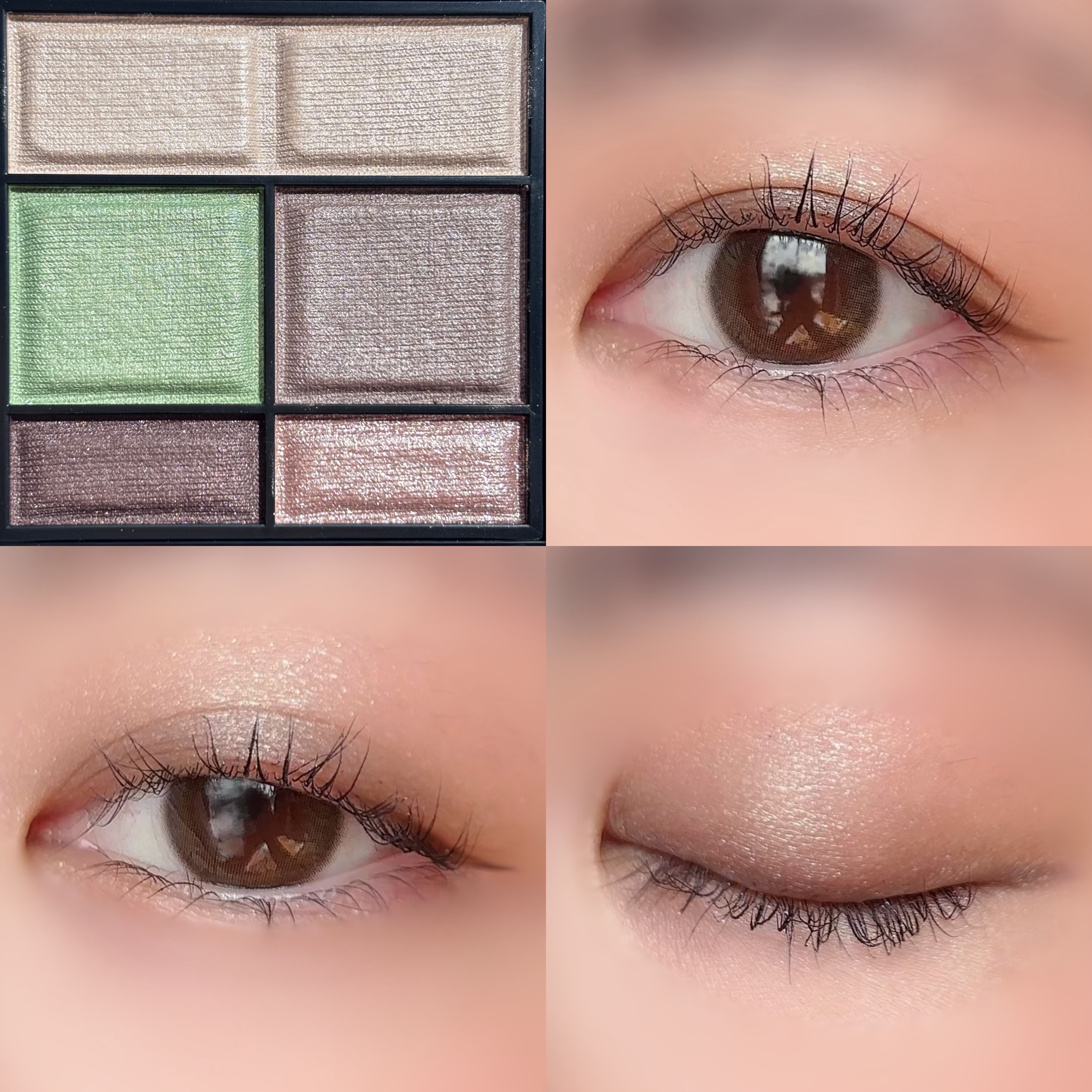 ワンダー スウィート アイシャドウ 010 さわやか垢抜けグリーン バニラミントショコラ〈限定〉/リンメル ロンドン/アイシャドウパレットを使ったクチコミ（3枚目）