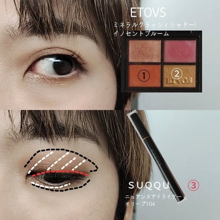 ミネラルクラッシィシャドー/エトヴォス/アイシャドウパレットを使ったクチコミ(4枚目)