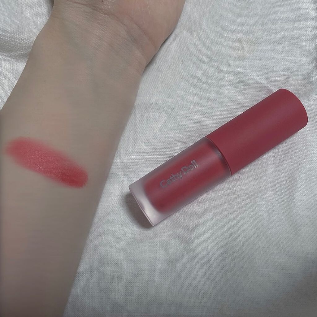 リップアンドチーク ヌードマットティント/CathyDoll/リップティントを使ったクチコミ（3枚目）