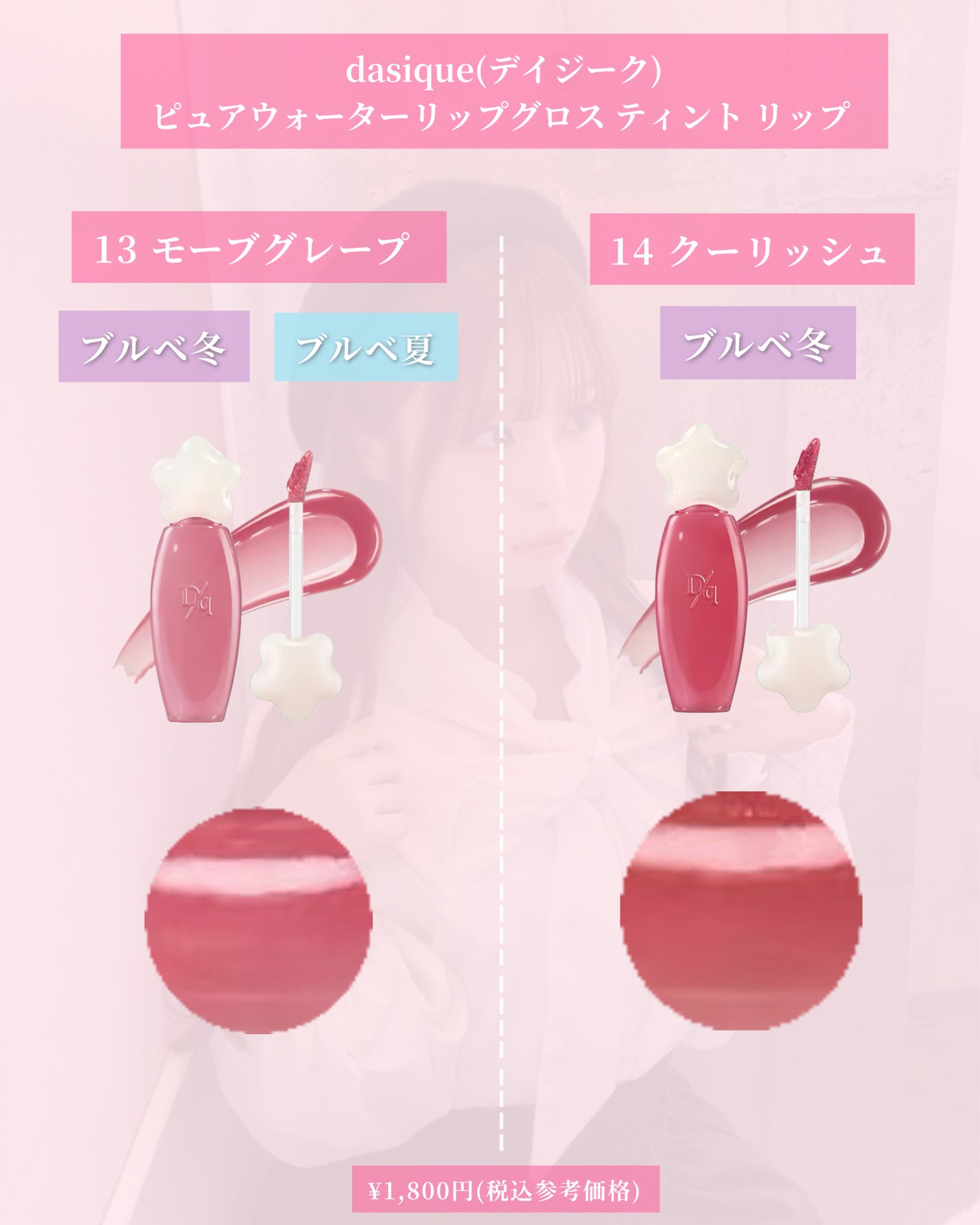 ピュアウォーターリップグロス/dasique/リップグロスを使ったクチコミ(9枚目)