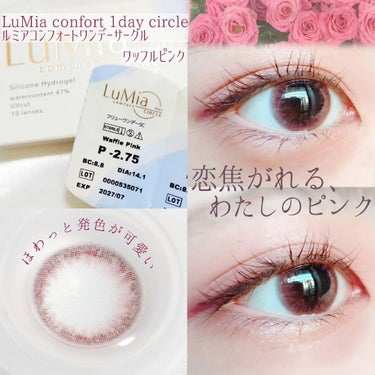 つけ心地快適な可愛いピンクカラコン♡

▶LuMia confort 1day circle
ルミアコンフォートワンデーサークル
color: ワッフルピンク

酸素透過率(Dk/L値)：166
シリコ