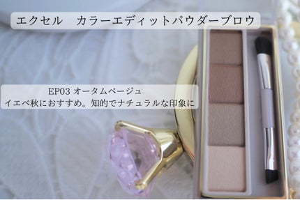 カラーエディットパウダーブロウ EP03 オータムベージュ/excel/パウダーアイブロウを使ったクチコミ(2枚目)