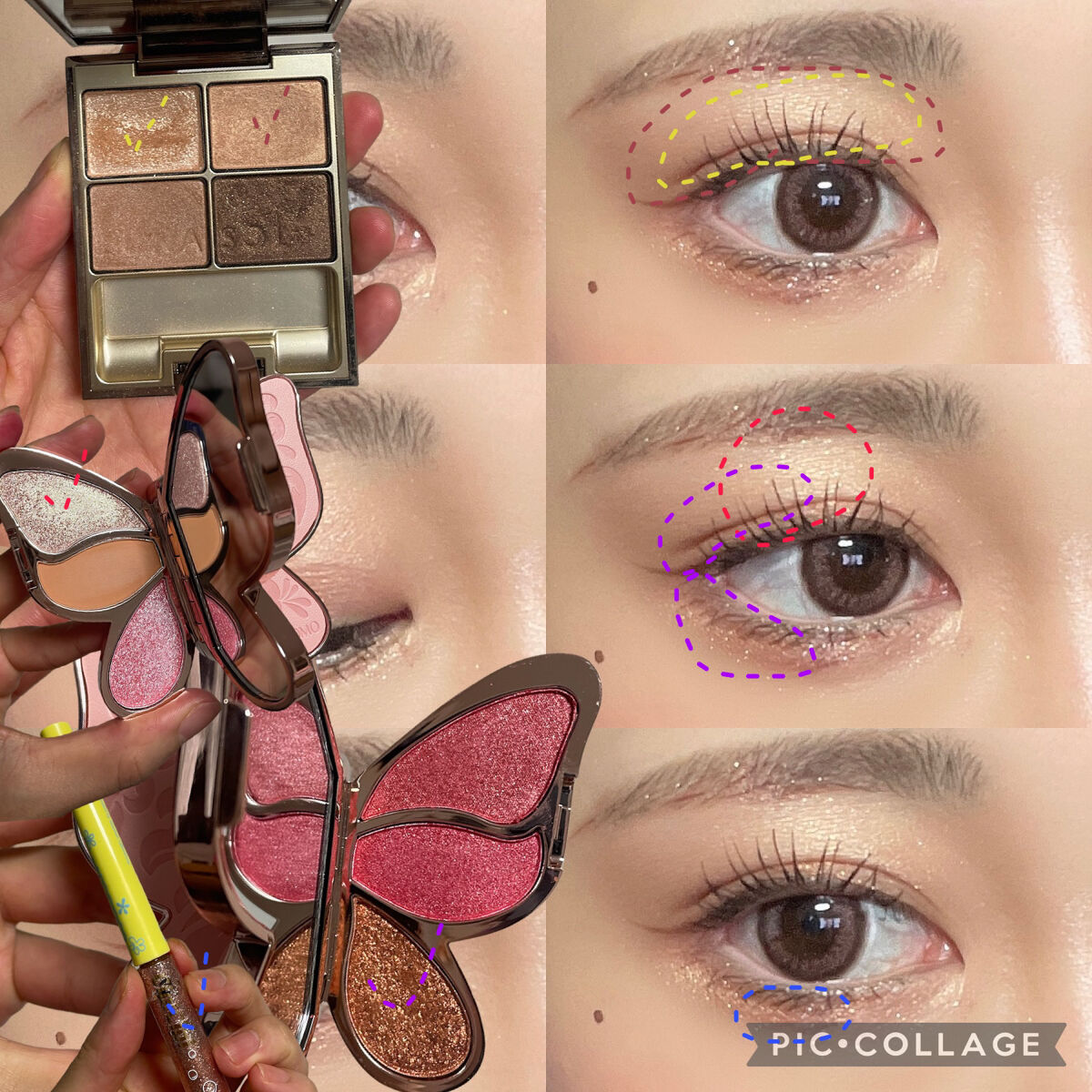 butterfly 6 colors Eye Shadow/gecomo/アイシャドウパレットを使ったクチコミ（2枚目）