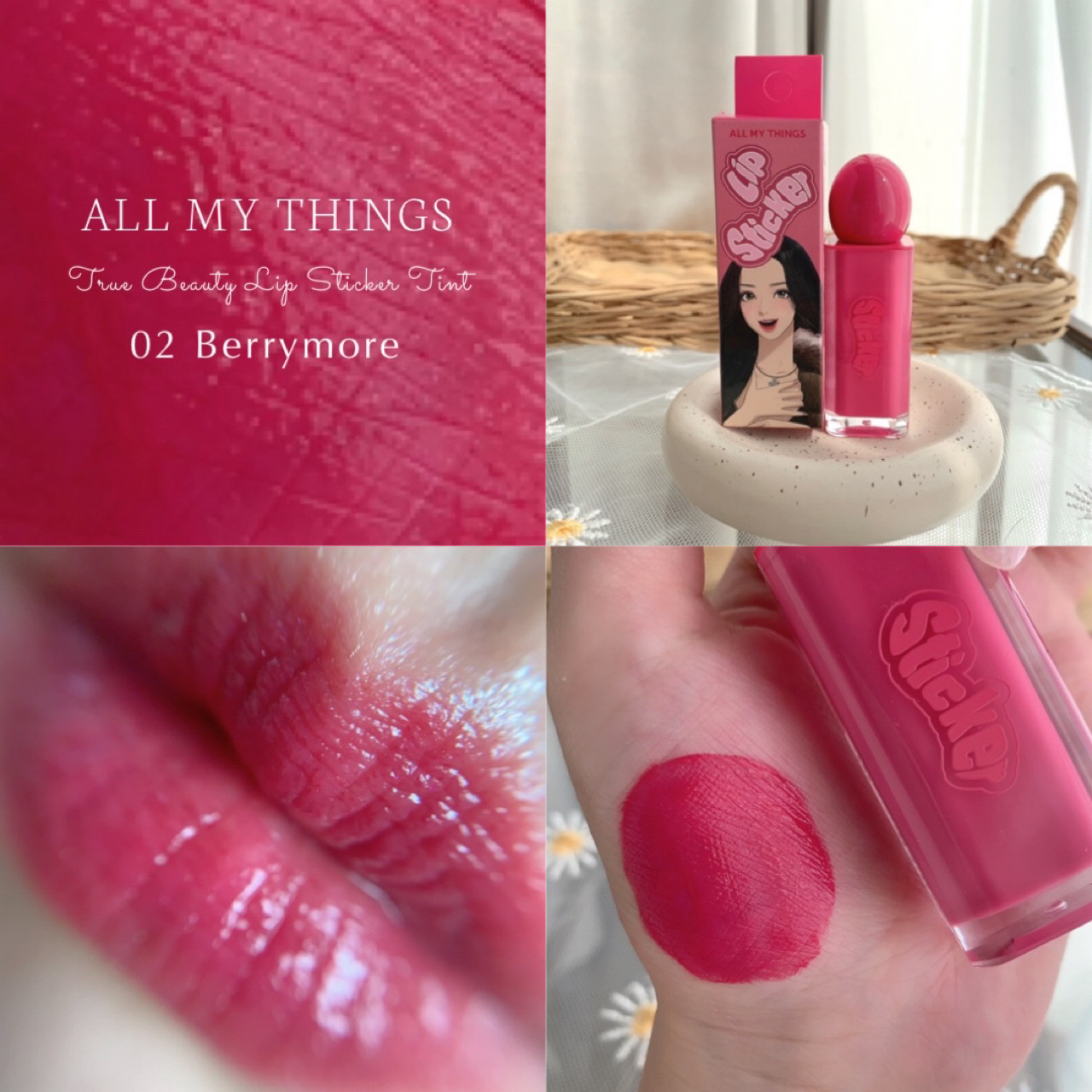 オールマイシングス リップスティッカーティント 【旧】02 ベリーモア(BERRY MORE)/all my things/リップティントを使ったクチコミ（1枚目）