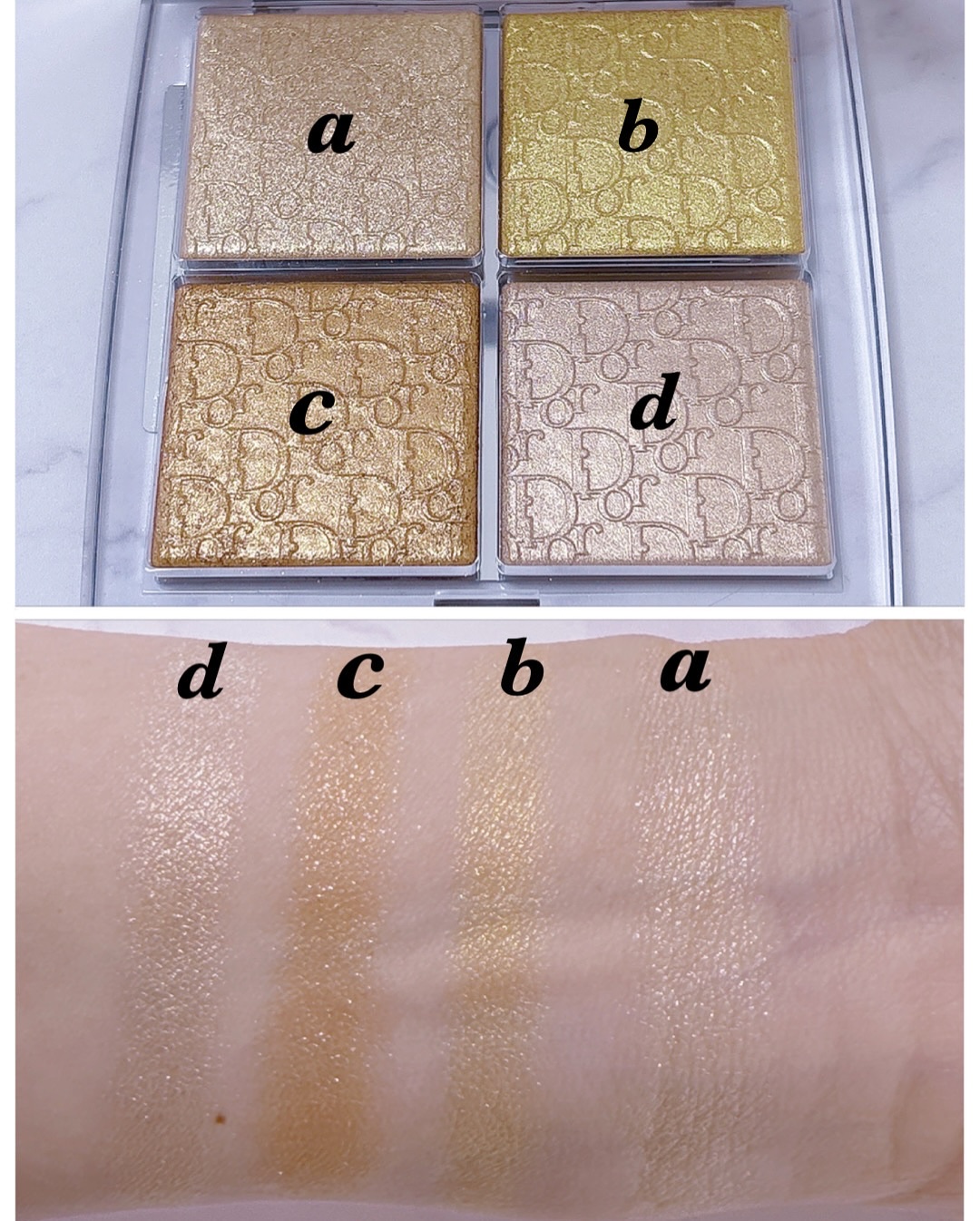 ディオール バックステージ フェイス グロウ パレット 003 ピュア ゴールド/Dior/ハイライトを使ったクチコミ（2枚目）