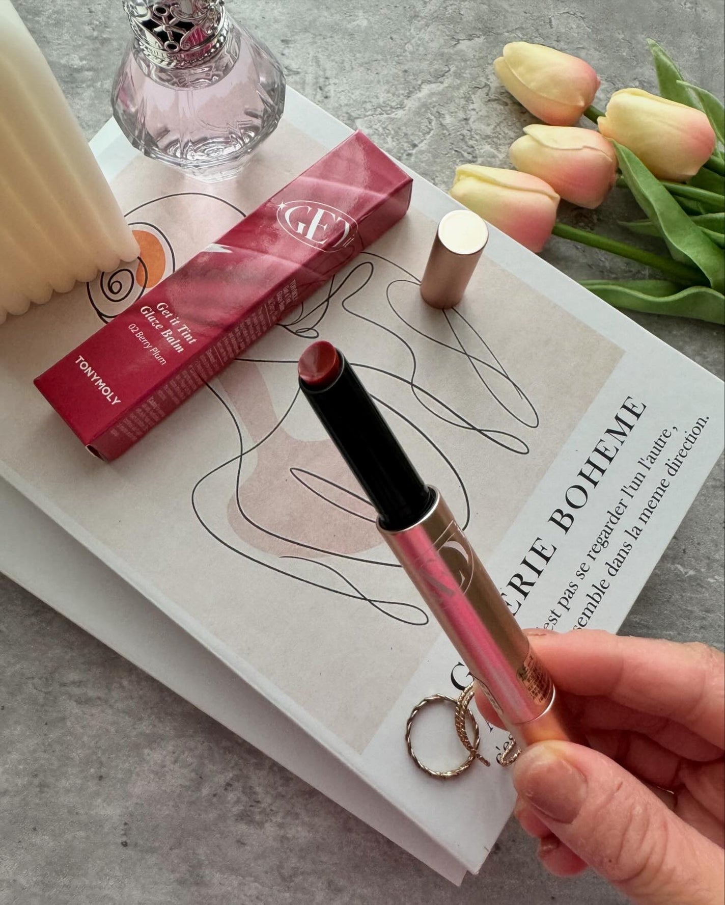 ゲットイットティントグレーズバーム/TONYMOLY/リップティントを使ったクチコミ(3枚目)