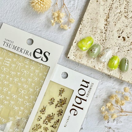 手書きリボン 白/tsumekira/ネイルシールを使ったクチコミ(4枚目)