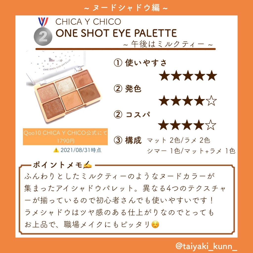 ワンショットアイパレット/CHICAY CHICO/アイシャドウパレットを使ったクチコミ(4枚目)