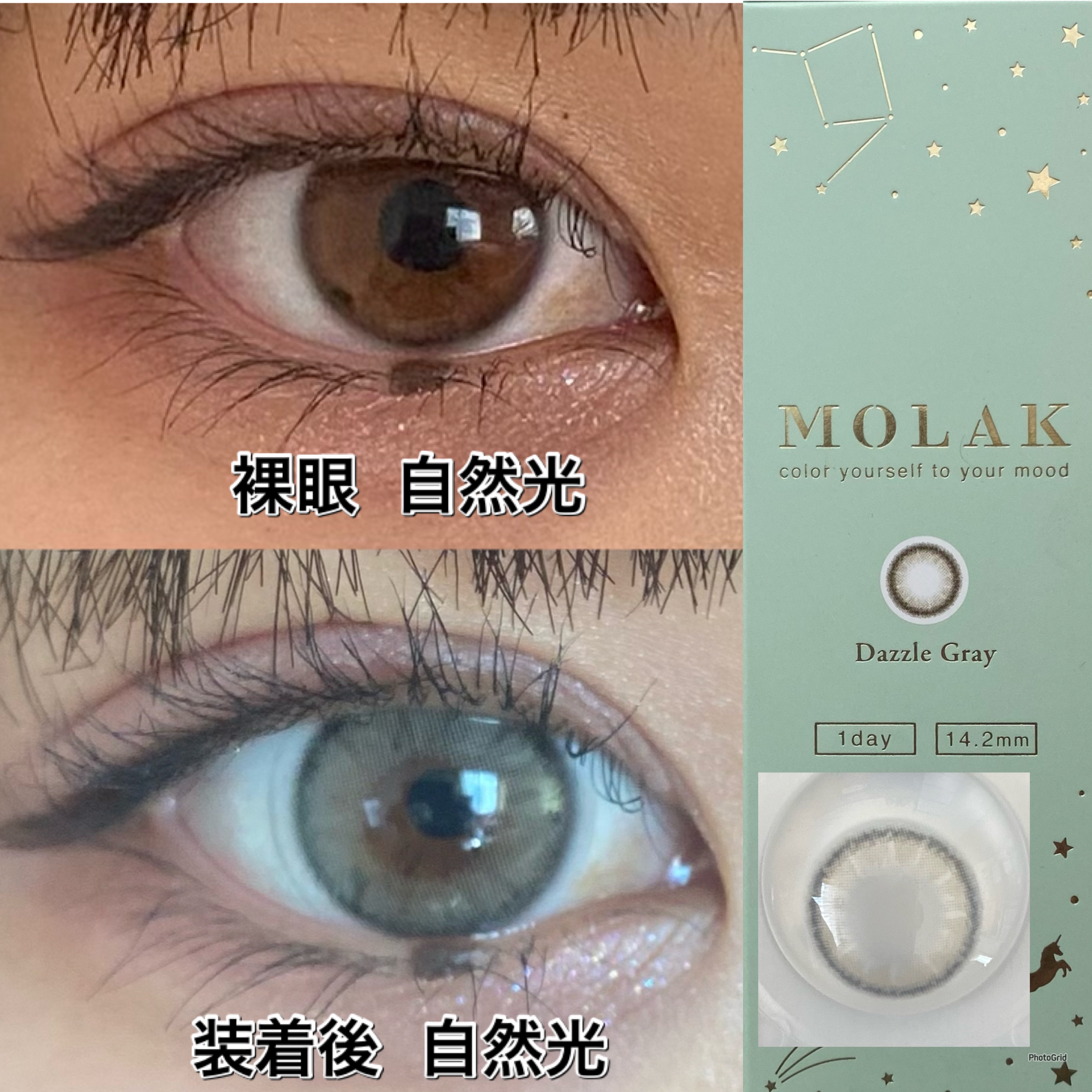 MOLAK 1day ダズルグレー/MOLAK/ワンデー（１DAY）カラコンを使ったクチコミ（2枚目）