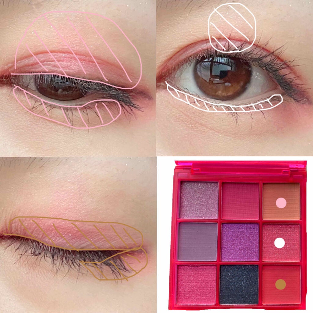 UR GLAM BLOOMING EYE COLOR PALETTE/U R GLAM/アイシャドウパレットを使ったクチコミ(2枚目)