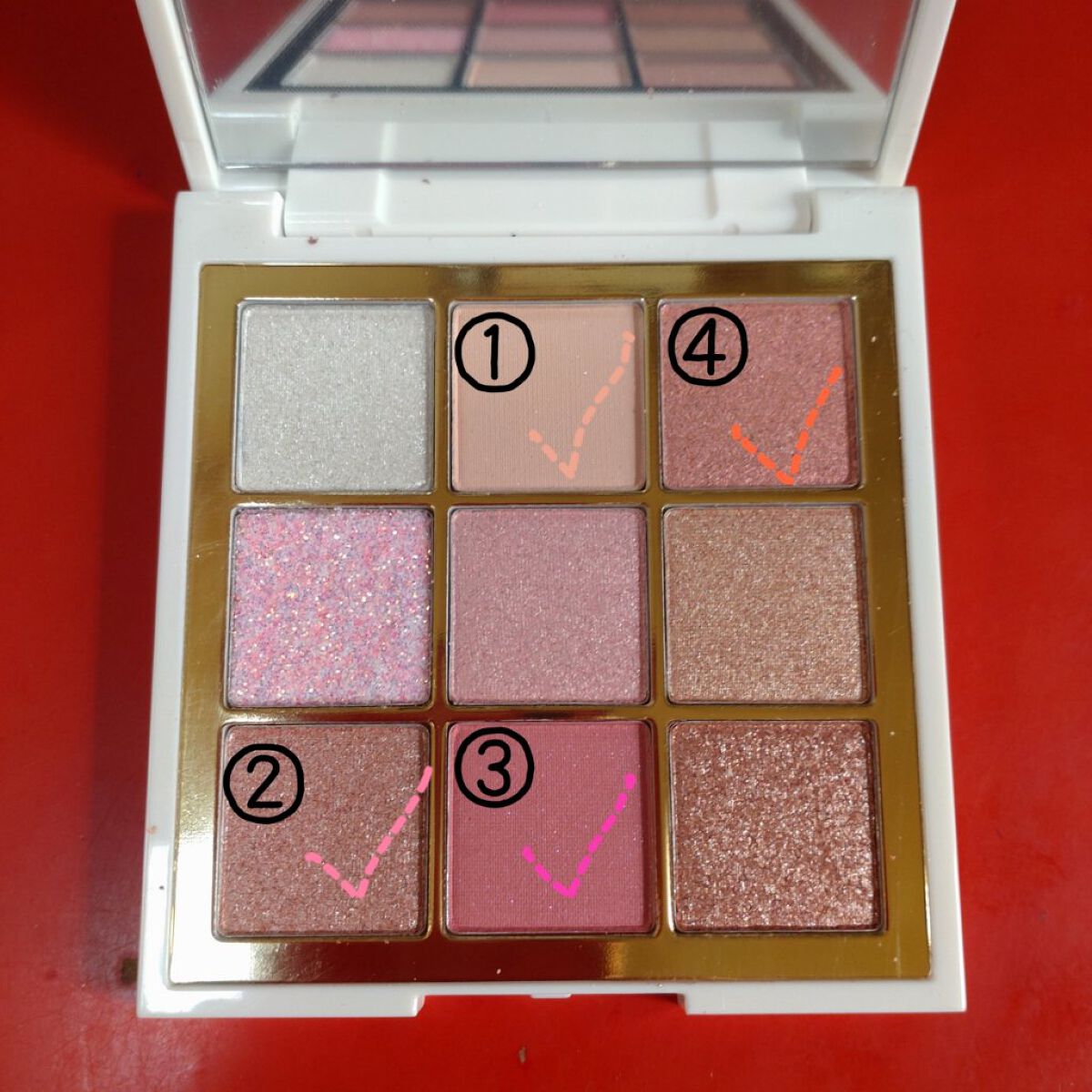 9色 マットグリッターアイシャドウパレット/MINSHZEE/アイシャドウパレットを使ったクチコミ（2枚目）