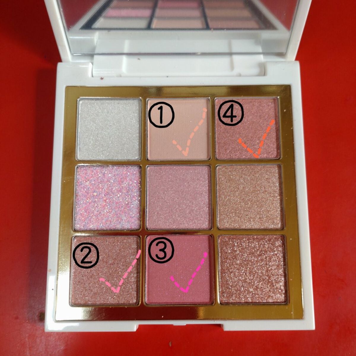 9色 マットグリッターアイシャドウパレット/MINSHZEE/アイシャドウパレットを使ったクチコミ(2枚目)