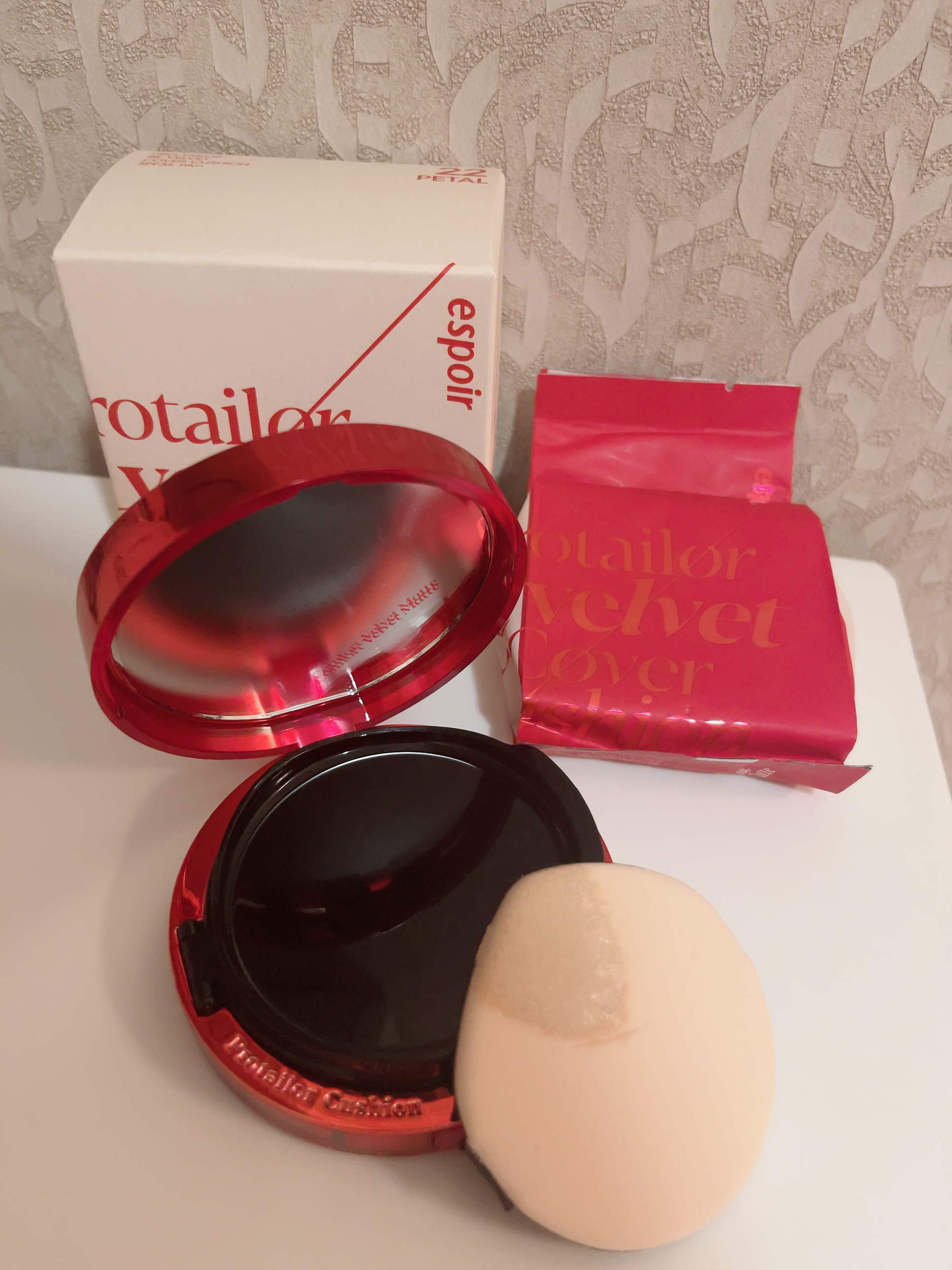 プロテーラービーベルベットカバークッション 22 ペタル/espoir/クッションファンデーションを使ったクチコミ（2枚目）