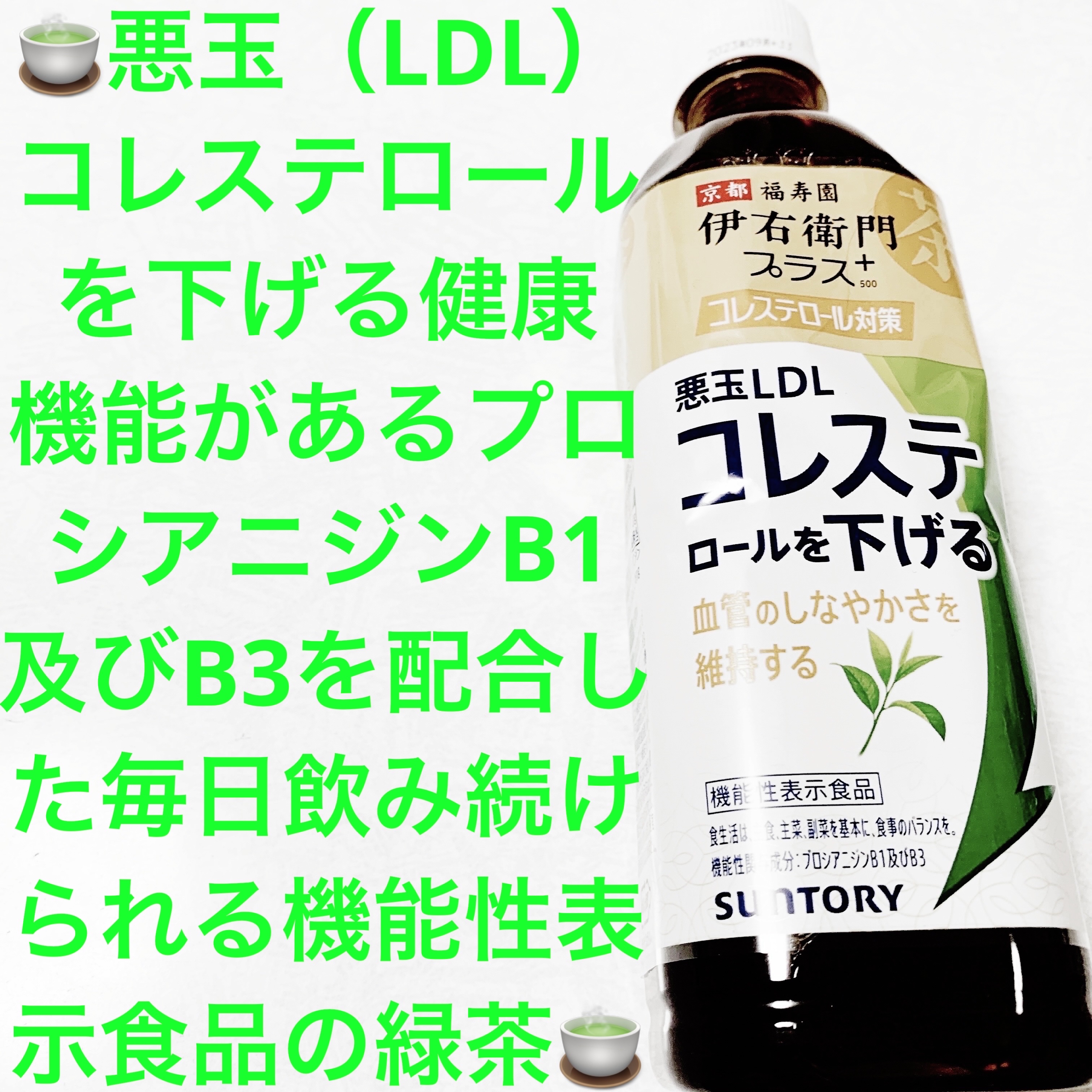 京都福寿園 伊右衛門プラス500 コレステロール対策/サントリー/ドリンクを使ったクチコミ（1枚目）