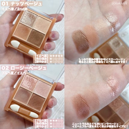 ベージュトーンアイシャドウ/CEZANNE/アイシャドウパレットを使ったクチコミ(2枚目)